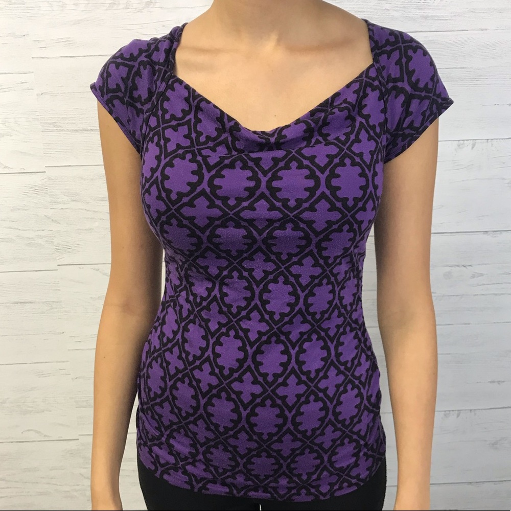 Banana Republic Cowl Neck Short Sleeve Top